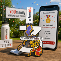 Medalla de carrera virtual con mapa personalizado, acabado en esmalte, para finalistas de maratones de Filipinas, premio para desafíos en línea, recuerdo deportivo