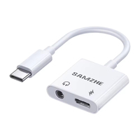 Adaptateur audio et de charge 2-en-1 SAMZHE Type-C 60W PD à charge rapide + convertisseur casque 3,5 mm pour ordinateur portable et téléphone portable