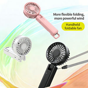 Producto para el Hogar Inteligente, Ventilador de Mano Moderno de Doble Aspa, Ventilador de Cuello Plegable Silencioso y Portátil con Gancho - Product Image 4