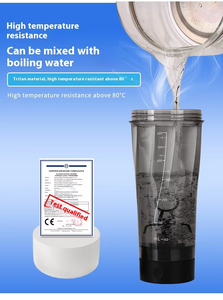 Garrafa elétrica <span class=keywords><strong>Shaker</strong></span> com logotipo personalizado 600 ML Tritan/AS com fundo destacável, à prova de vazamento, alça pequena fácil de transportar - Product Image 5