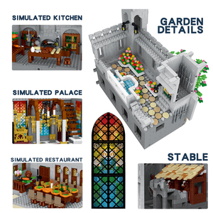 Xmork 33010 8603pcs quy mô lớn Retro Châu Âu lâu đài xây dựng khối thiết lập cao khó khăn Thời Trung Cổ Pháo đài mô hình với phức tạp - Product Image 4