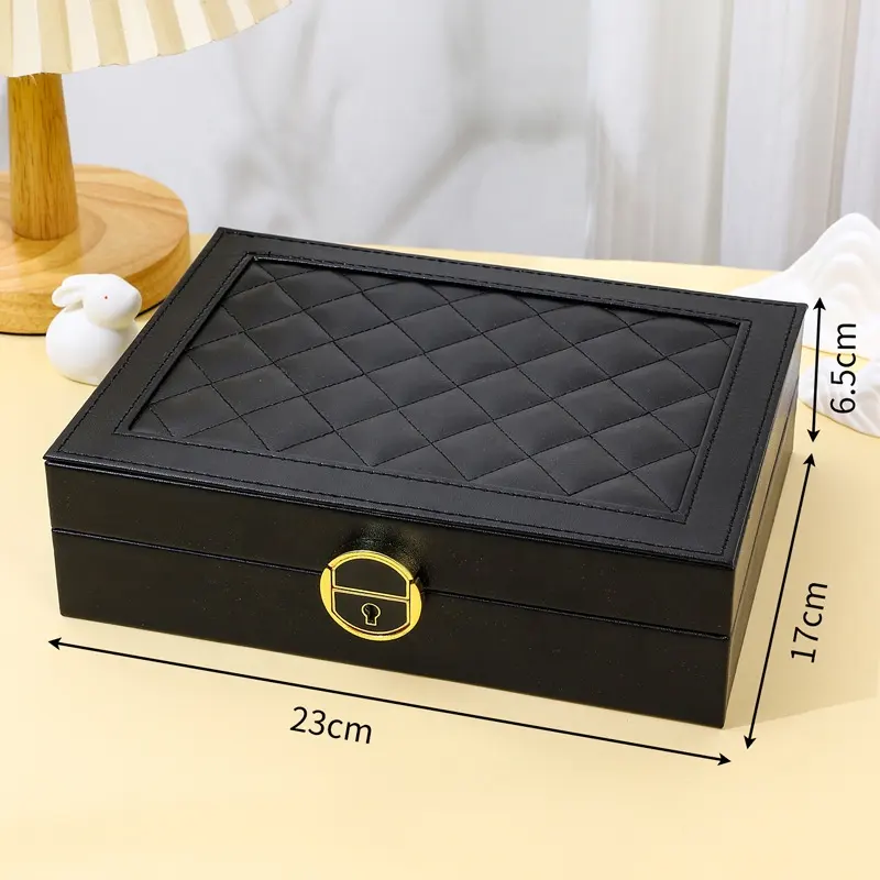 Multi-layer Large Capacity Jewelry Box Drawers Design Watch Jewels Accessories Storage Case high-end jewelry necklace Double la