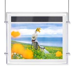 Cadre magnétique pour affichage de poster, écran publicitaire avec panneau acrylique à bords fins rétroéclairé par LED, boîte à lumière - Product Image 1