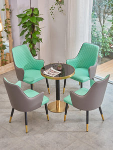 Ensemble <span class=keywords><strong>de</strong></span> mobilier <span class=keywords><strong>de</strong></span> café moderne vert menthe, chaise matelassée bicolore et table à plateau en marbre, canapé pour restaurant <span class=keywords><strong>de</strong></span> centre commercial - Product Image 2