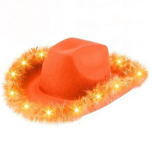 Sombrero de Vaquero con Plumas y <span class=keywords><strong>Boa</strong></span> Rosa LED - Product Image 4