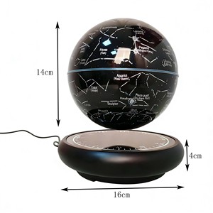 HCNT Speaker Night Light Magnetic Levitating Starry Globe Lamp 16 Colors Gradient Base 16 Colors <b>Change</b> for Globe 360° Rotation - Product Image 2