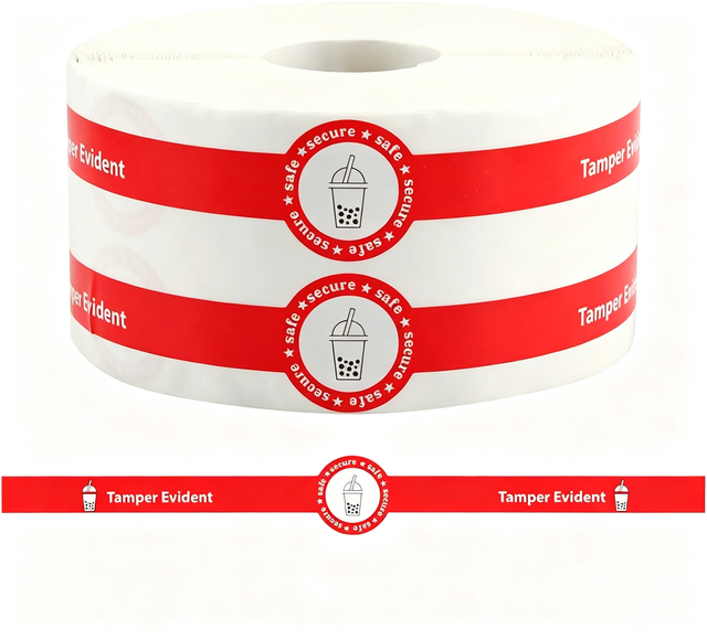 500 Pieces Safe Secure Tamper Evident Paper Stickers Food Delivery Freshness Seal Labels Sealing Tape Coffee Milk Packaging