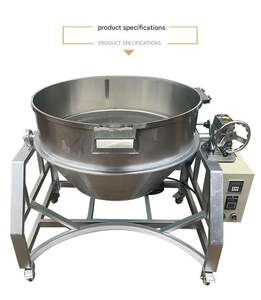 Marmite chauffante électrique à double enveloppe, grande capacité, à gaz, inclinable, pour la cuisson de soupes de bœuf et la friture en cantine - Product Image 3