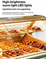 Vitrine Réfrigérée Commerciale à Verre Courbé pour Viande et Charcuterie, Armoire Réfrigérée pour Supermarché et Magasin de Plats Chauds