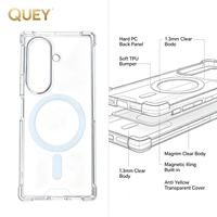 Étui magnétique transparent pour modèles Z Fold et Z Flip (3-7) - Design professionnel, charge sans fil, matériau TPU + acrylique
