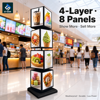 Support d'affichage LED rotatif à 360° sur pied Shuntai, panneau multi-affichages rétroéclairé pour la publicité dans les restaurants, cafés et commerces