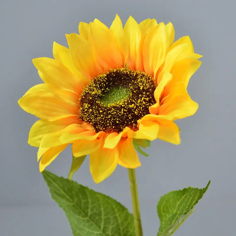 Tournesol en soie artificielle à branche unique, faux tournesols moyens pour arrangement de mariage, affichage de table pour décoration de la maison, nouveauté