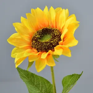 Sunflowers New Arrival Artificial Silk Sunflower Single Branch Medium Faux Sunflowers For Wedding Arrangement Home Decoration Table Display