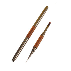 Pinceau double tête à manche en bois pour nail art, en nylon, pour dessin et décoration des ongles - Product Image 6