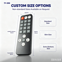 Télécommande infrarouge anti-choc à code fixe KEYUAN TY-20K avec portée de 20 m et piles AAA