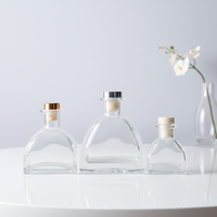 Bouteille en verre transparente pour parfum, décoration d'intérieur, 50 ml, 100 ml, 150 ml, 250 ml, bouteille diffuseur d'arômes en verre carrée en forme de yourte