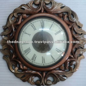อินเดียที่สวยงามทำด้วยมือไม้แกะสลักนาฬิกาแขวน - Product Image 1
