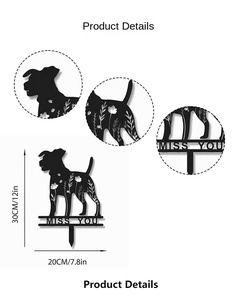 <span class=keywords><strong>Modern</strong></span> Çevre Dostu Metal Evcil Hayvan Anıt Plaketi Köpek Silüeti Portresi Bahçe Süsleri Avlu Evcil Hayvan Tabutları ve Urnları için - Product Image 4