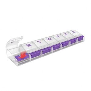 Boîte à pilules 7 jours avec bouton poussoir, organiseur quotidien de médicaments, étui de voyage en plastique détachable - Product Image 2