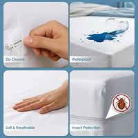 Protège-matelas personnalisé anti-punaises de lit avec fermeture éclair, anti-acariens, imperméable 6 faces