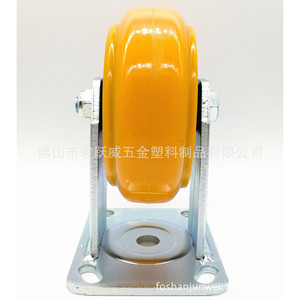 Ruedas Industriales Giratorias de Poliuretano de 5 Pulgadas, Silenciosas, con Doble Rodamiento de Bolas, Color Naranja, Banda de Rodadura Firme - Product Image 4