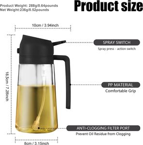 Multifunction Glass 2 in 1 Oil Mister Vinegar Dispenser <b>Bottle</b> Olive Oil Sprayers Oil Spray <b>Bottle</b> for Kitchen Cooking - Product Image 4