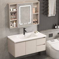 Kabinet Kamar Mandi Dinding Modern Berwarna, Furnitur Penyimpanan Desain Baru untuk Hotel & Rumah
