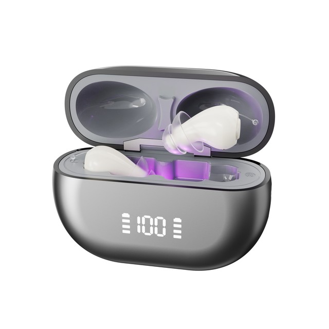 UV Charging Case Invisible CIC Hearing Aid Rechargeable with High Channels Hearing Aids Tiny Ear & Hearing Products Manufacturer