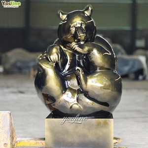 Statua dell'orso selvaggio foresta parchi all'aperto <span class=keywords><strong>Cast</strong></span> seduta scultura in bronzo astratta - Product Image 5