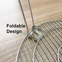 Grille de cuisson pliable en acier inoxydable sans fumée avec tige de revêtement pour le chauffage extérieur et le barbecue