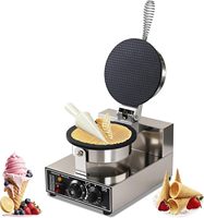 Machine à Cornet de Glace Professionnelle, Gaufrier Électrique 220V en Acier Inoxydable, Moule à Rouleau d'Œuf Antiadhésif, Fabricant de Cônes et Bols à Gaufres