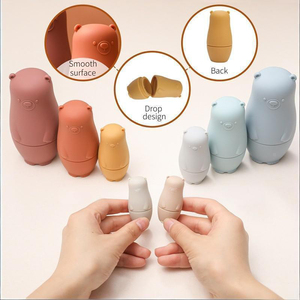 Juguete de Silicona Suave y Duradero con Forma de <span class=keywords><strong>Panda</strong></span>, Libre de BPA, <span class=keywords><strong>Mordedor</strong></span> para Bebés, Juguete Apilable, Juego de Muñecas Rusas - Product Image 4