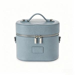 Luxury Zipper Waterproof Portable Crossbody Strap PU Leather Cosmetic <b>Case</b> Daily <b>Makeup</b> Bag Handle Large Capacity Travel Storage - Product Image 1