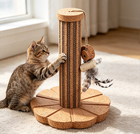 Grand grattoir pour chat en liège ondulé, base Lotus, jouet interactif, grattoir vertical moderne et minimaliste pour