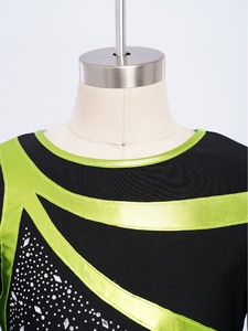 Ropa de Práctica de Danza al por Mayor para Niños de 6 a 16 Años, Traje de Patinaje Artístico con Parches Metálicos para Gimnasia y Danza - Product Image 5