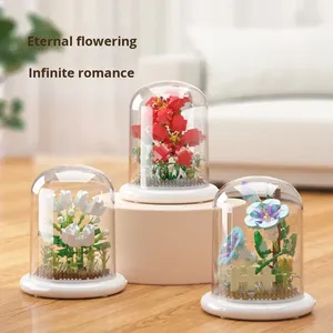 Ensemble <span class=keywords><strong>de</strong></span> jouets créatifs pour enfants, blocs <span class=keywords><strong>de</strong></span> construction <span class=keywords><strong>de</strong></span> fleurs éternelles à haute simulation sur le thème <span class=keywords><strong>de</strong></span> la nature, 40 pièces, œillets et roses en pot - Product Image 6