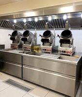 Machine de cuisson automatique de luxe à gaz, robot de cuisine rotatif en acier inoxydable, haute efficacité pour riz frit, nouilles et sautés