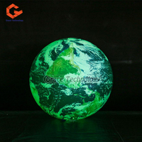 Ballon de Terre Gonflable à Éclairage LED Ballon Globe de Terre Hélium Accrocher Planète Terre Gonflable pour Décoration