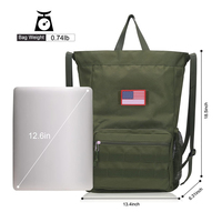 Basketball Cinch Sack Bookbag Polyester résistant à l'eau Sport tactique sac à dos sac de sport cordon sac à dos avec poche zippée