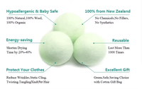 Lot de 6 balles de séchage en laine biologique personnalisées – Alternative aux feuilles de séchage pour adoucissant textile, idéales pour les manteaux d'hiver et un séchage rapide