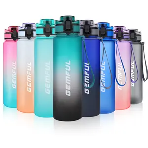 Non-toxic Bpa Free Eco-friendly Best 32oz Large Sports Water Bottle With Flow Flip Top Leak Proof Lid / 1 Click Open