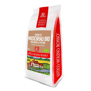 Farine de céréales biologiques multigrains Antico Molino Rosso, fabriquée en Italie, moulue à la pierre, 1,5% de finesse, pour le pain, 500g - Product Image 1