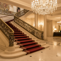 Rampe d'escalier décorative en métal de luxe, garde-corps en fer forgé sur mesure, design moderne pour escalier intérieur
