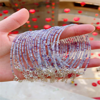 Bracelet de perles à facettes en améthyste et rubis, pierres de guérison en cristal, breloque de mode en pierres précieuses, vente en gros