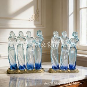 Figuras de resina transparente, hermanas abrazándose, paquete de varias piezas, diseño moderno, decoración para sala de estar, regalo para mujeres y amigas - Product Image 2