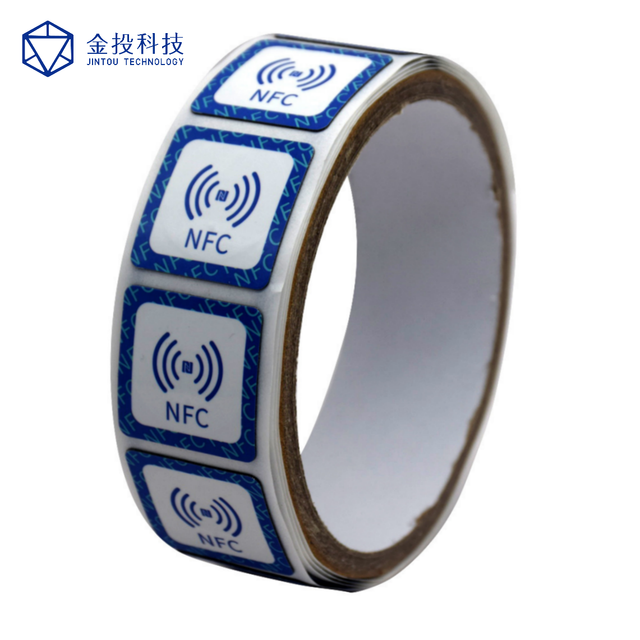 Cheaper Rewritable Programmable Nfc Stickers 13.56mhz Round Dia 25mm Roll Wet Inlay NFC Smart Sticker Tag