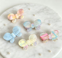 UME Ins Hot Bow-knot Acetate Butterfly Hair Clips Rhinestone Decor Sweet Women Hair Accessories Daily Use 4.5cm Factory
