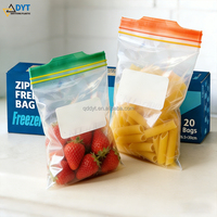 Sachet transparent en plastique LDPE de qualité alimentaire avec double fermeture éclair pour la conservation des aliments au congélateur