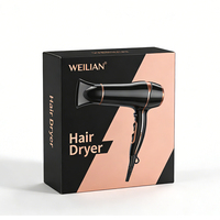Sèche-cheveux ionique professionnel pour salon et barbier avec diffuseur, moteur DC 2200W, design compact pour usage commercial, camping-car et hôtel