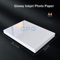 Papier photo brillant professionnel pour imprimante jet d'encre RC, format A4, 260 g/m², imperméable, séchage instantané, antistatique, anti-ondulation, impression UV/laminage